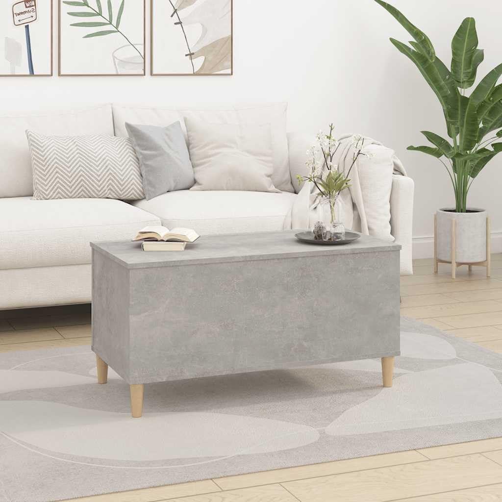 Tavolino Salotto Piano Sollevabile Grigio Cemento 90x44,5x45 cm