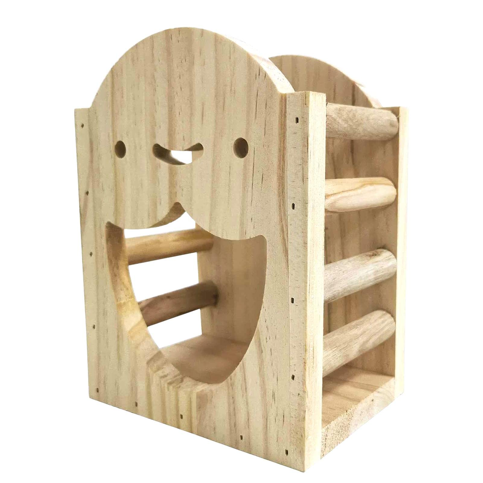 Wooden Rabbit Hay Feeder | Less Food Feeding Rack with Ladder Design,Hay Manger Dispenser for Chinchilla Hamster Guinea Small Animals