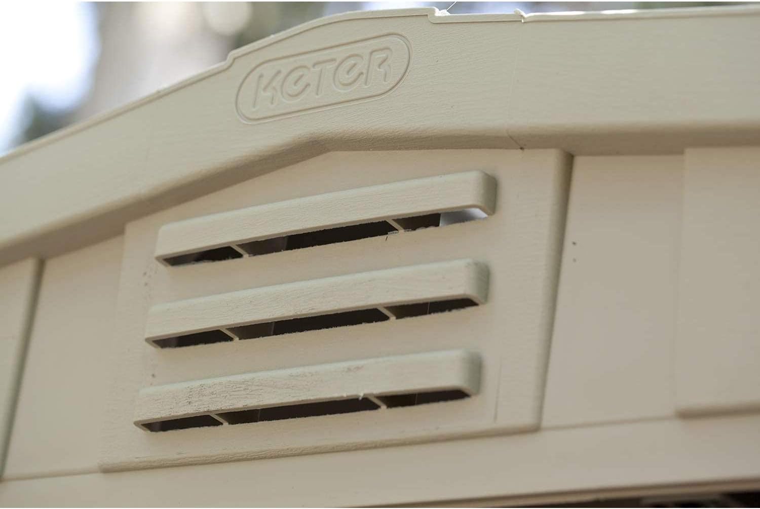 Close-up of the shed's ventilation system