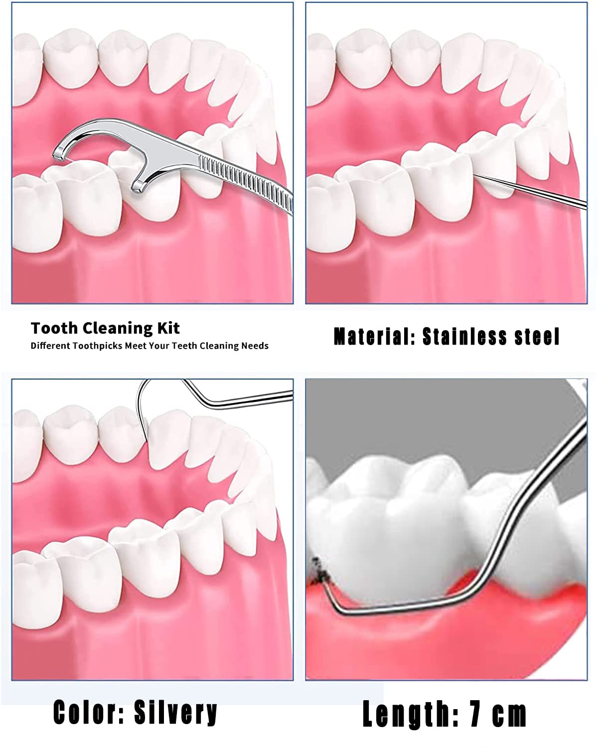 Set De 2 Boîtes De Cure-Dents En Acier Inoxydable - Portable Et Réutilisable - Pour Nettoyage Dentaire Et Outdoor