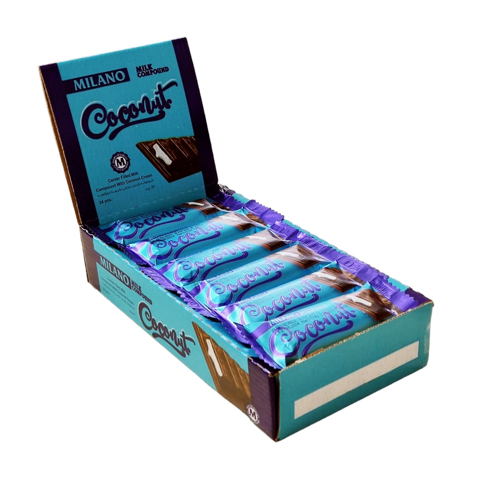 Shirin Asal Milano Coconut Chocolate Bar 24Pcs Box - 576G(Coconut), 600gm (B0C4P2DNWG) Amazon Price History, Amazon Price Tracker