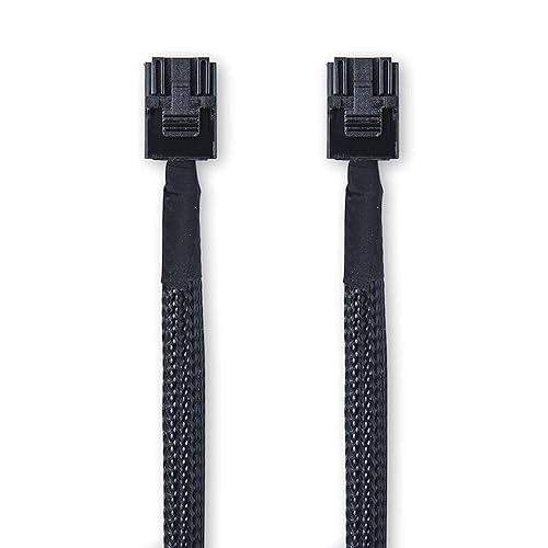 Miniatura 3 de 10Gtek SFF-8643 a SFF-8643 12G Mini SAS HD Cable interno con banda lateral, para placa trasera NVMecontrolador RAID, 100 ohmios, recto a recto, 1.0