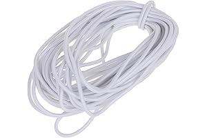Usew 1/8-Inch (3mm) White Heavy Stretch Elastic Cord for Crafts, Jewelry Making, and Masks