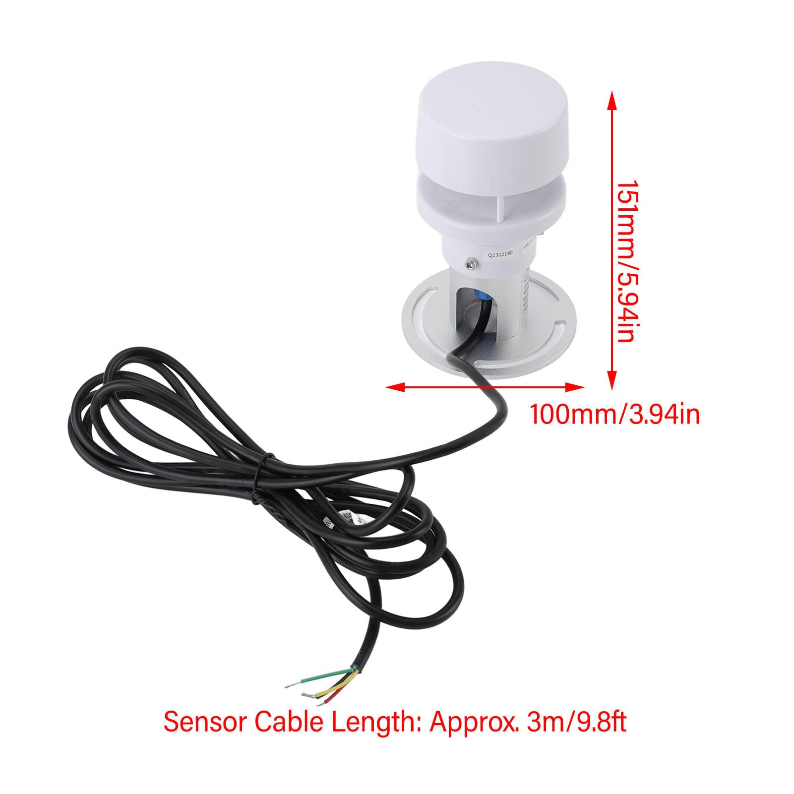 Acouto Sensor de Entorno Meteorológico, 5 en 1 RS485 para Monitoreo de Presión de Humedad, Temperatura y Velocidad del Viento para Agricultura e Industria