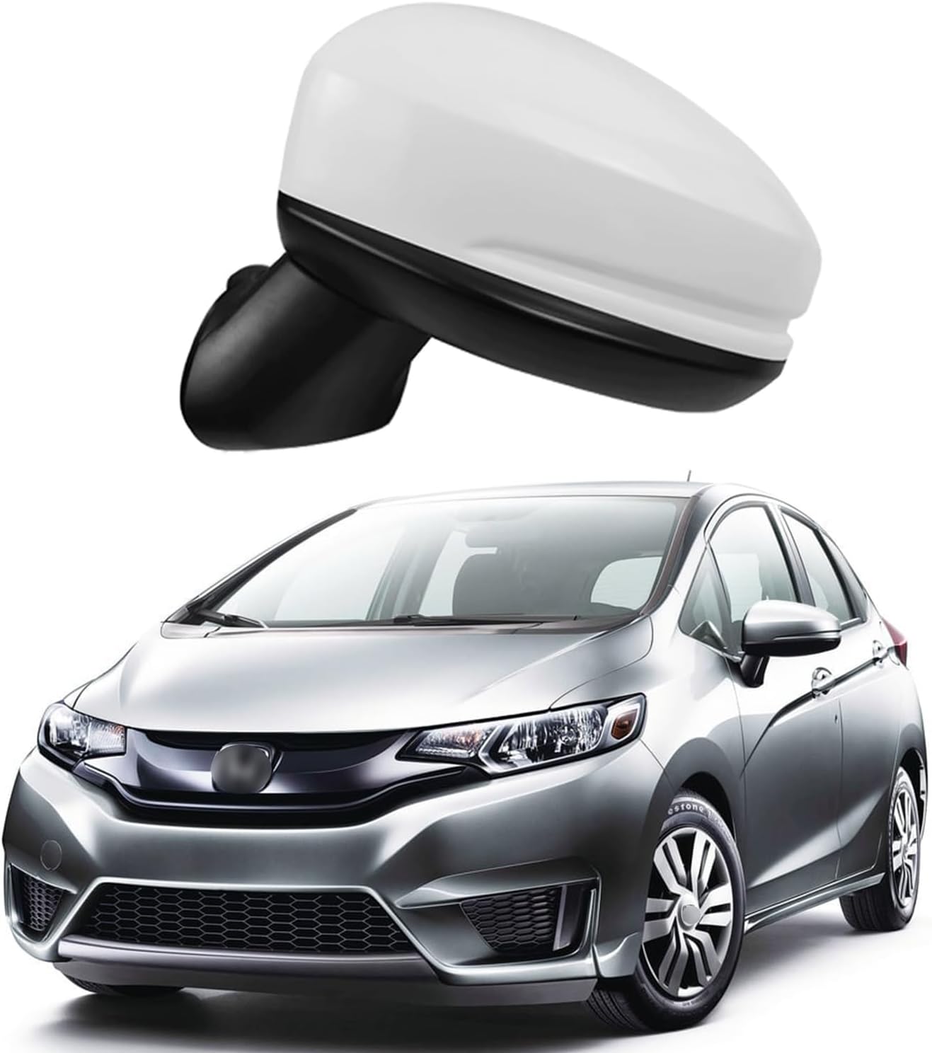 Driver Side Mirror Assembly Fit for 2015 2016 2017 HONDA FIT JAZZ Car Rear View Mirror Accessories Side Mirror Replacement With Turn Light, Without Electric Folding
