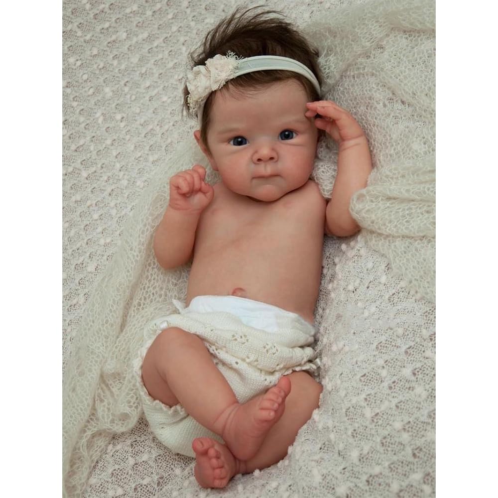 Bambola Reborn Realistica, 20 pollici Mano Capelli corretto Realistiche Bambole Bambino Reborn Crafted in Vinile Corpo Intero Lifelike Bambola appena nata Lavabile per Ragazza dai 3 Anni