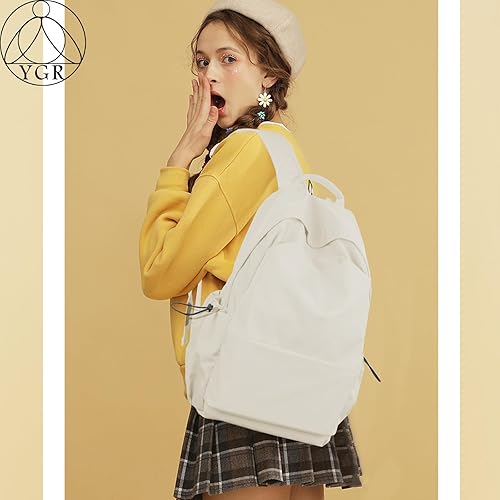 Miniatura 8 de YGR Mochila para laptop para mujeres y hombres, impermeable, ligera, de viaje, 15.6 pulgadas, bolsas para computadora universitaria, Gris, Mochila