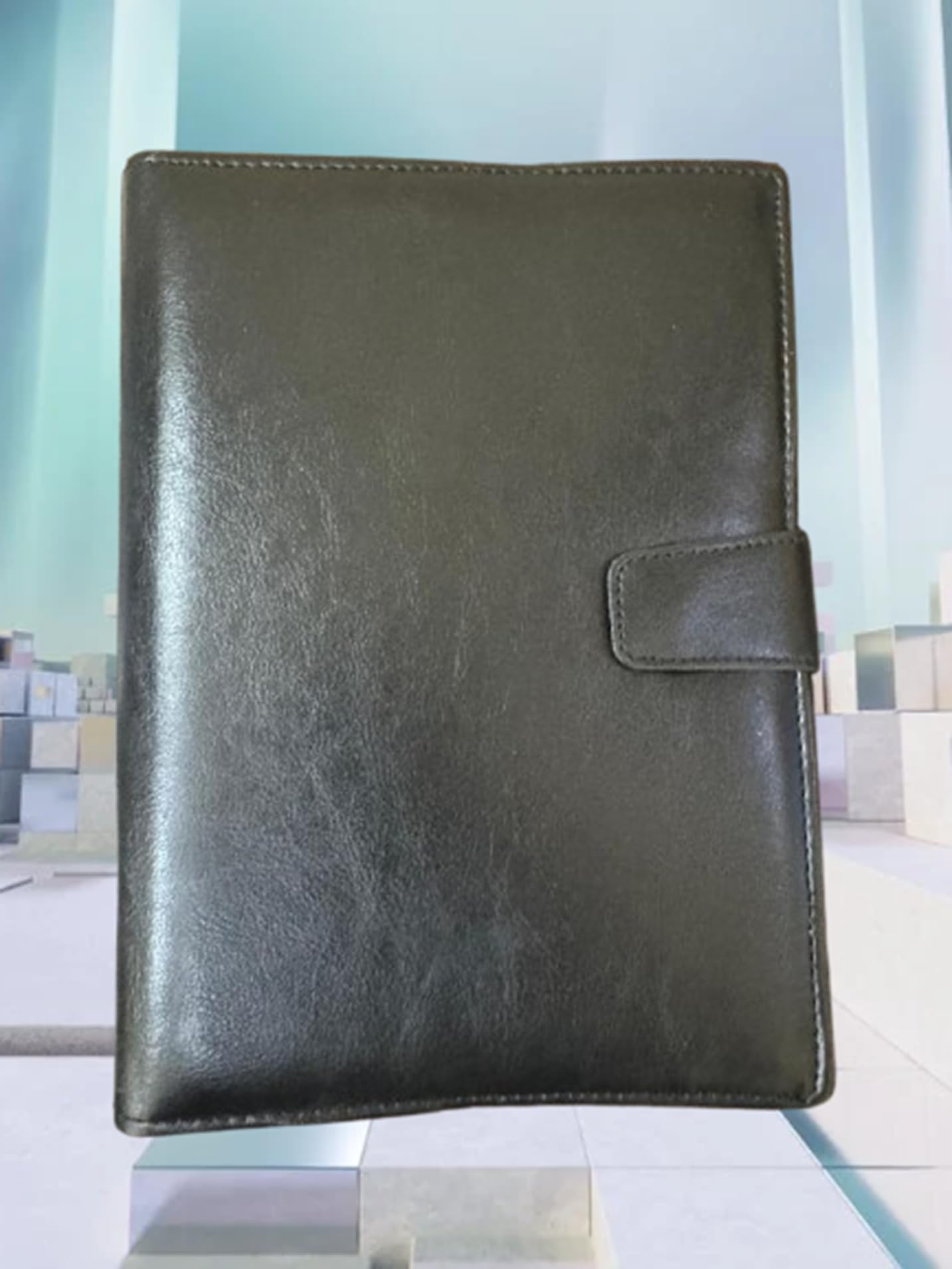 Peeplvalue Premium Black leather organiser 2026 I6 ring notebook with leather black color cover and Refillable Loose Leaf Personal Planner Organizer Binder with Magnetic Buckle, (Black,A4 Size) (Pack of 4)