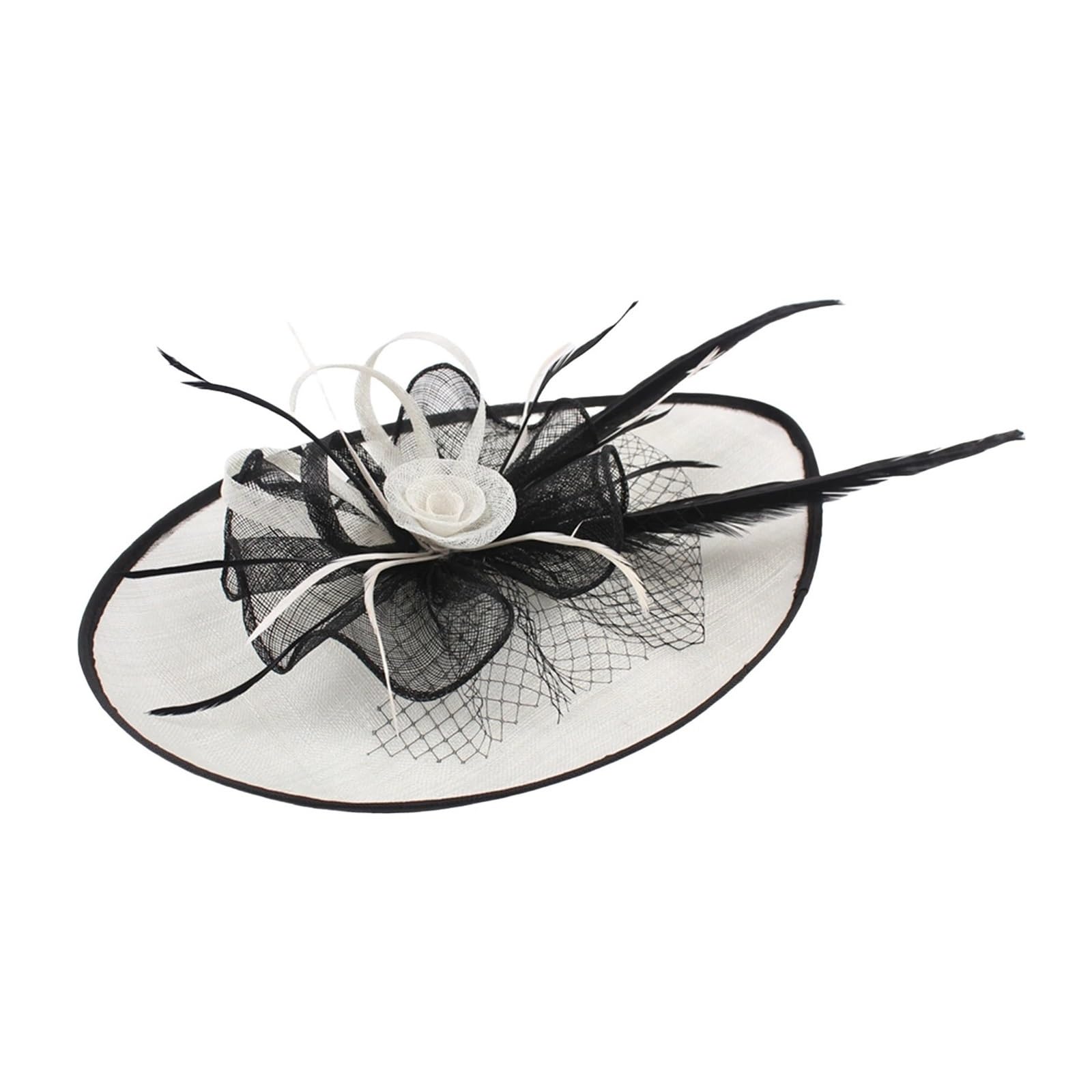 Fascinator Cerimonia Donna Fascinator da donna, cappello modista, for feste, matrimoni, copricapo a tesa larga, accessori for capelli chiesa(Red)