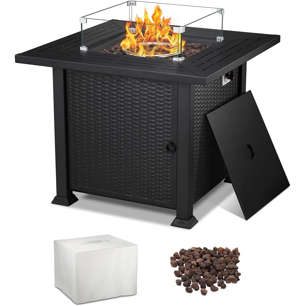 43/mo Finance R.W.FLAME Fire Pit Table 32in Square Metal Firepits