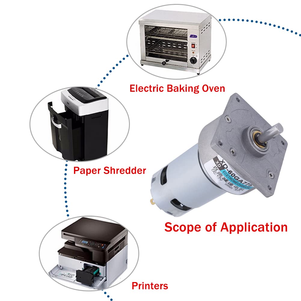 Motor micro reductor, 60GA775 DC12V 35W Torque grande Velocidad ajustable Bajo nivel de ruido Regulación de la velocidad de apoyo, para parrillas, puertas y ventanas automáticas, etc.(300rpm)