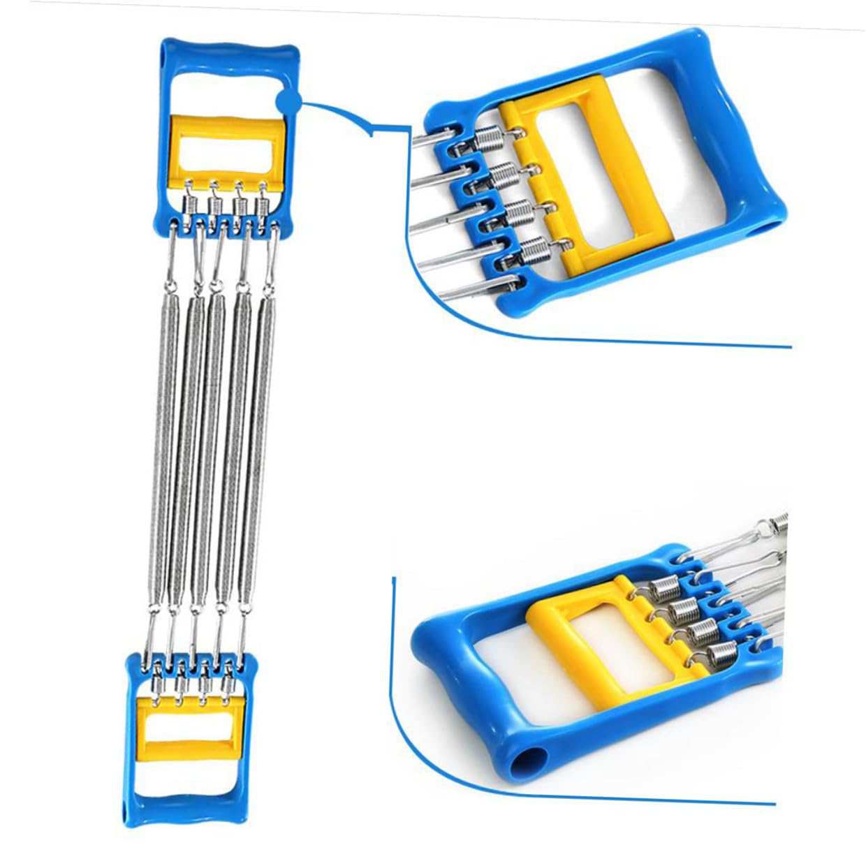 SOIMISS Expansor de Pecho Desmontable con Muelles de Acero para Entrenamiento de Brazos y Hombros Resistente y Portátil Aparato de Ejercicio Casa para Musculación y Fitness Azul y
