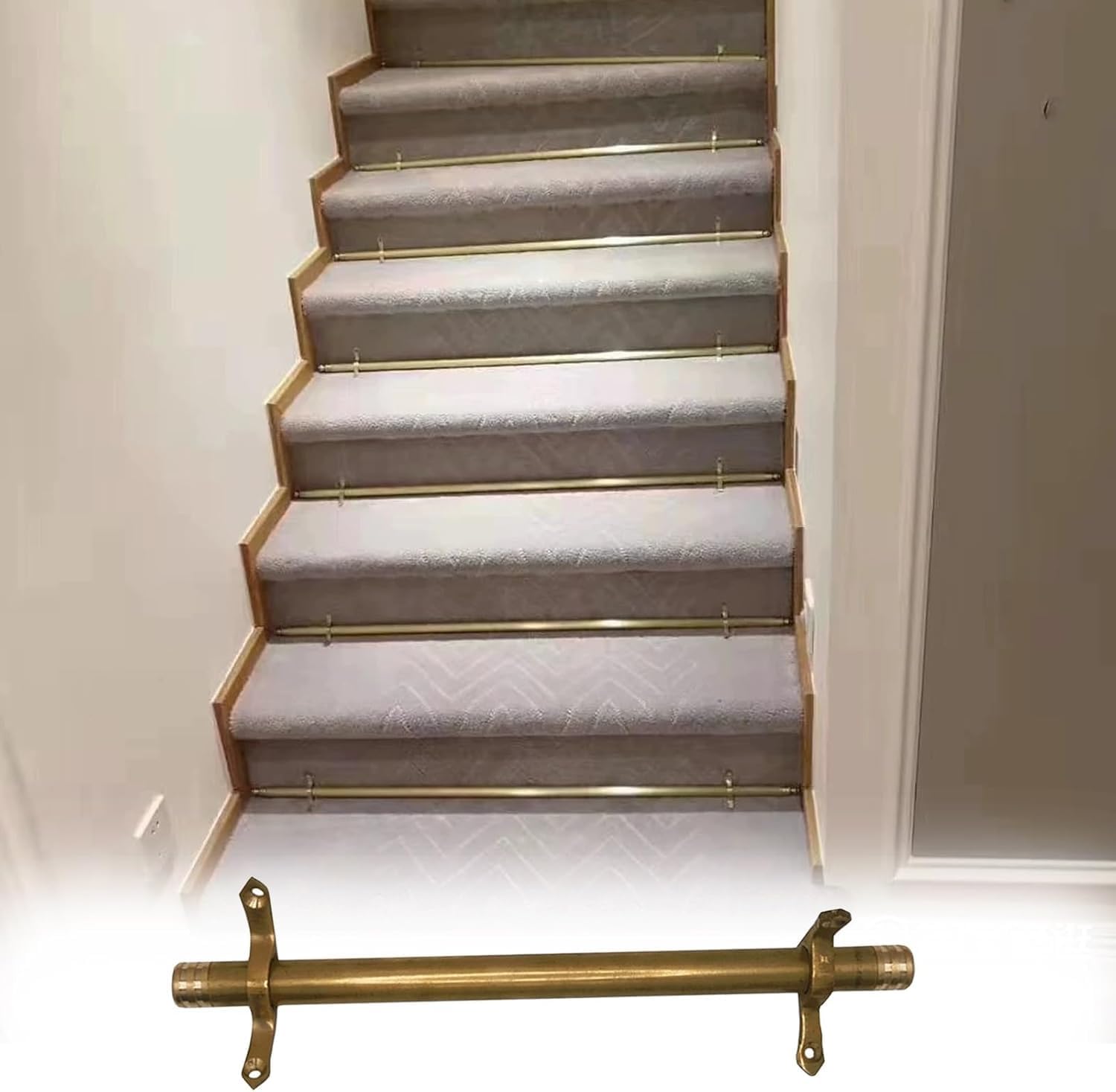 Barras de latón para escaleras residenciales y clips decorativos para alfombras de pasillo