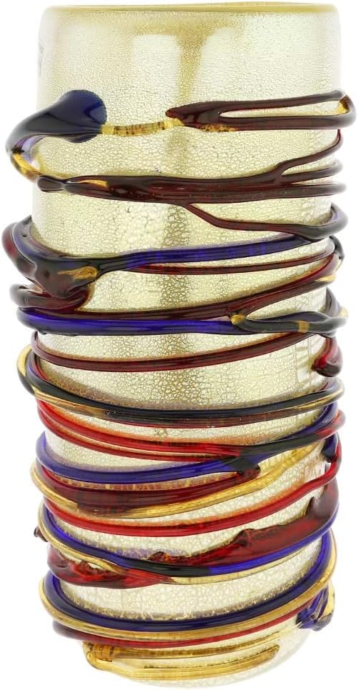 Glass Of Venice Murano Glass Vesuvio Abstract Art Tall Vase