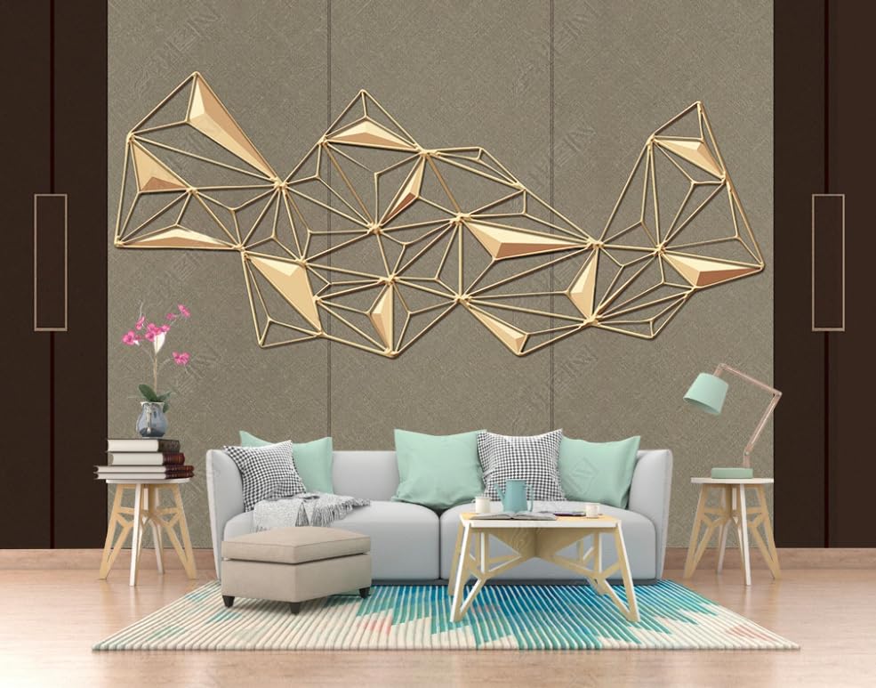 Papier peint intissé géométrie du métal poster géant pour salon