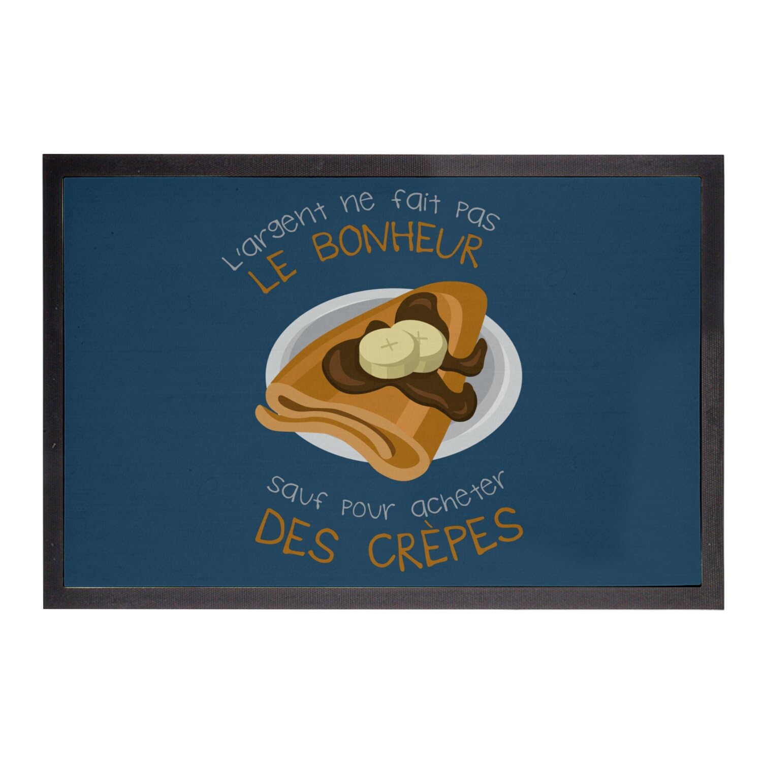 Paillasson Bleu Fabulous Crêpe l'argent ne fait pas le bonheur 60x40cm