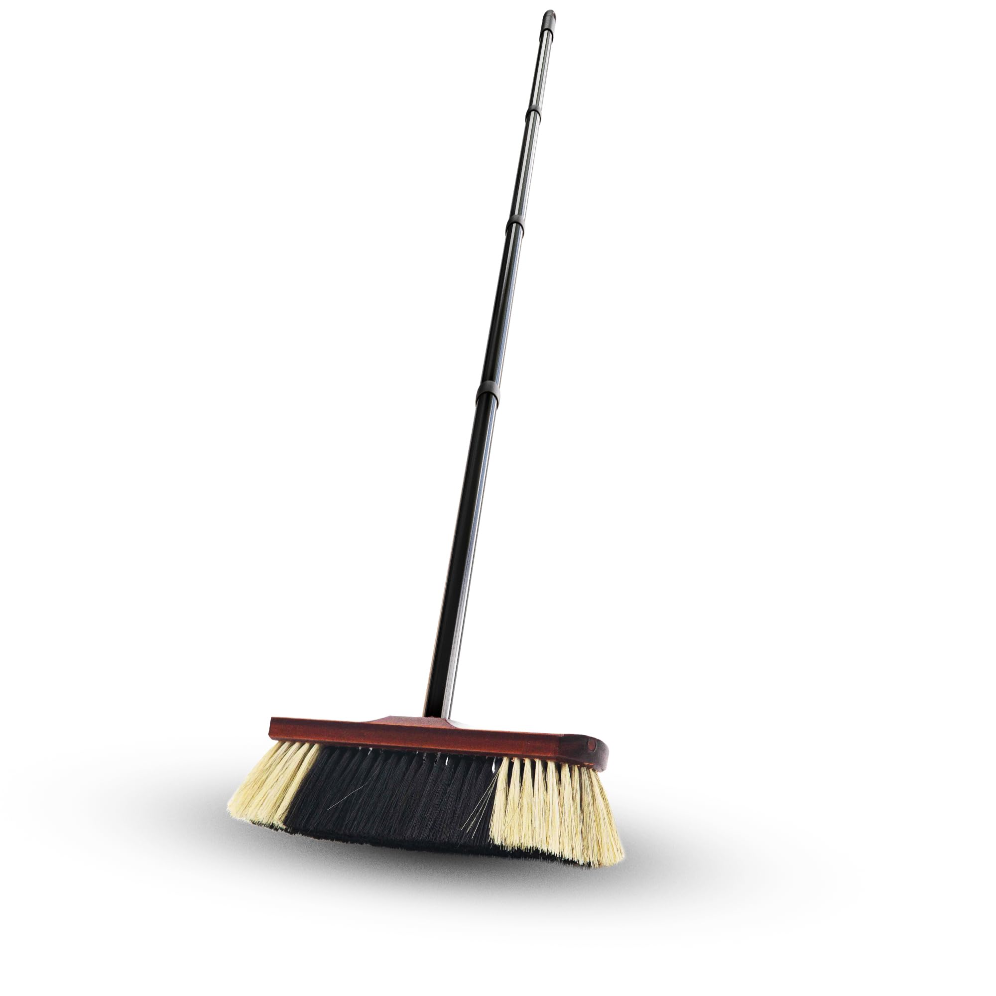 Novaliv Escoba de habitación con mango estable, mezcla de pelo de crin de caballo, cerdas suaves, 4 piezas, mango estable, escoba mixta para laminado y parqué