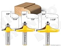 Vista 2 de Yonico Brocas para Enrutador Conjunto de Borde de Mesa 3 Piezas, Vástago de 1/2 Pulgada 13340
