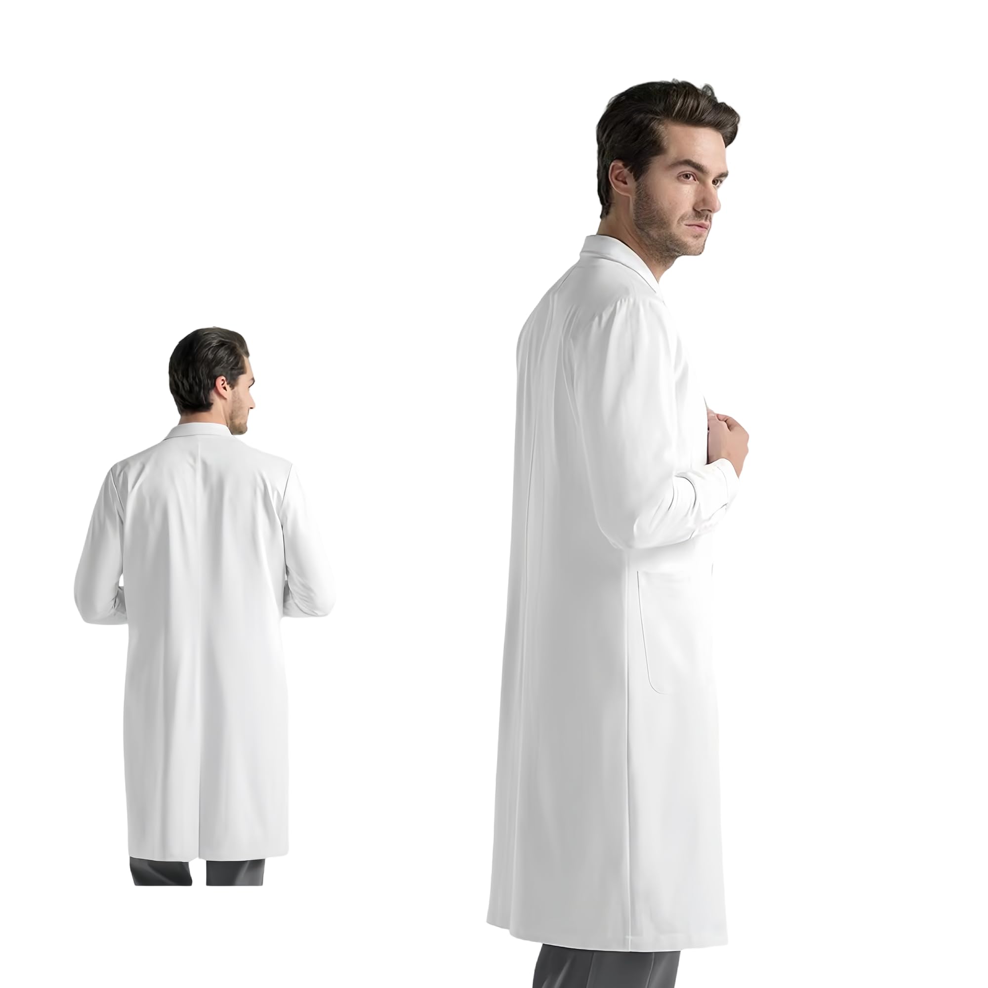 Bata de laboratorio bordada personalizada Bata de laboratorio blanca personalizada para hombres y mujeres - Agregue su nombre o texto - 3 bolsillos y manga larga