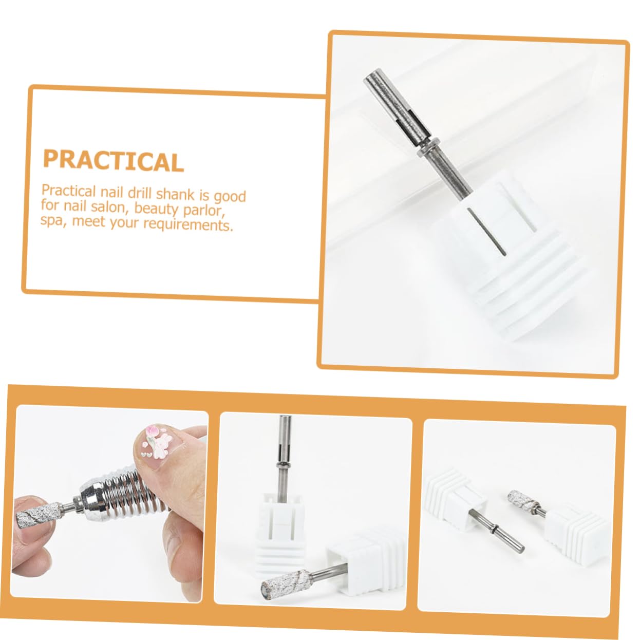 FRCOLOR 5 Piezas equipo brocas para cutículas de uñas bloquear para uñas clavo de punto pedicure corta unhas cabezales de pulido para uñas broca para cutículas Acero inoxidable