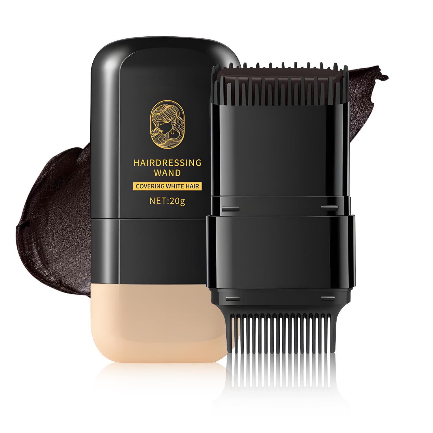 2 in 1 Hair Color Stick, Waterproof and Sweat-Proof Hair Dye Stick, Portable Color Touch-Up Hair Sticks With Comb, Cover Gray Hair Color Correction