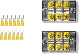 Terminal Block 2 Wrapped 3 Circuits 30A 450v Double-Row Screw terminals and 12 Pieces Connectors