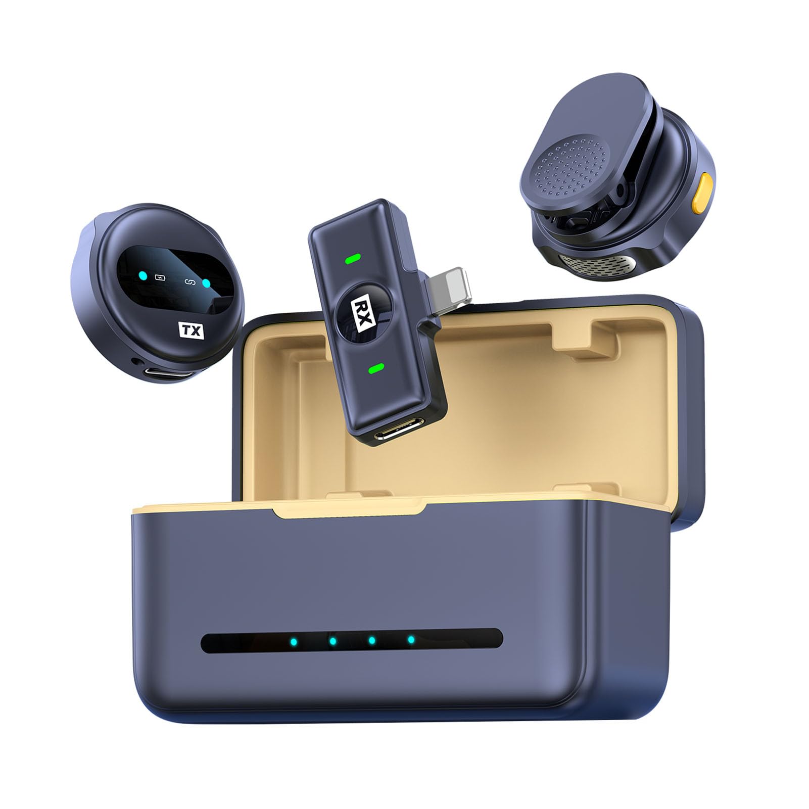 Microphone sans fil 2,4 G pour téléphone portable HUIOP double micro réduction de bruit