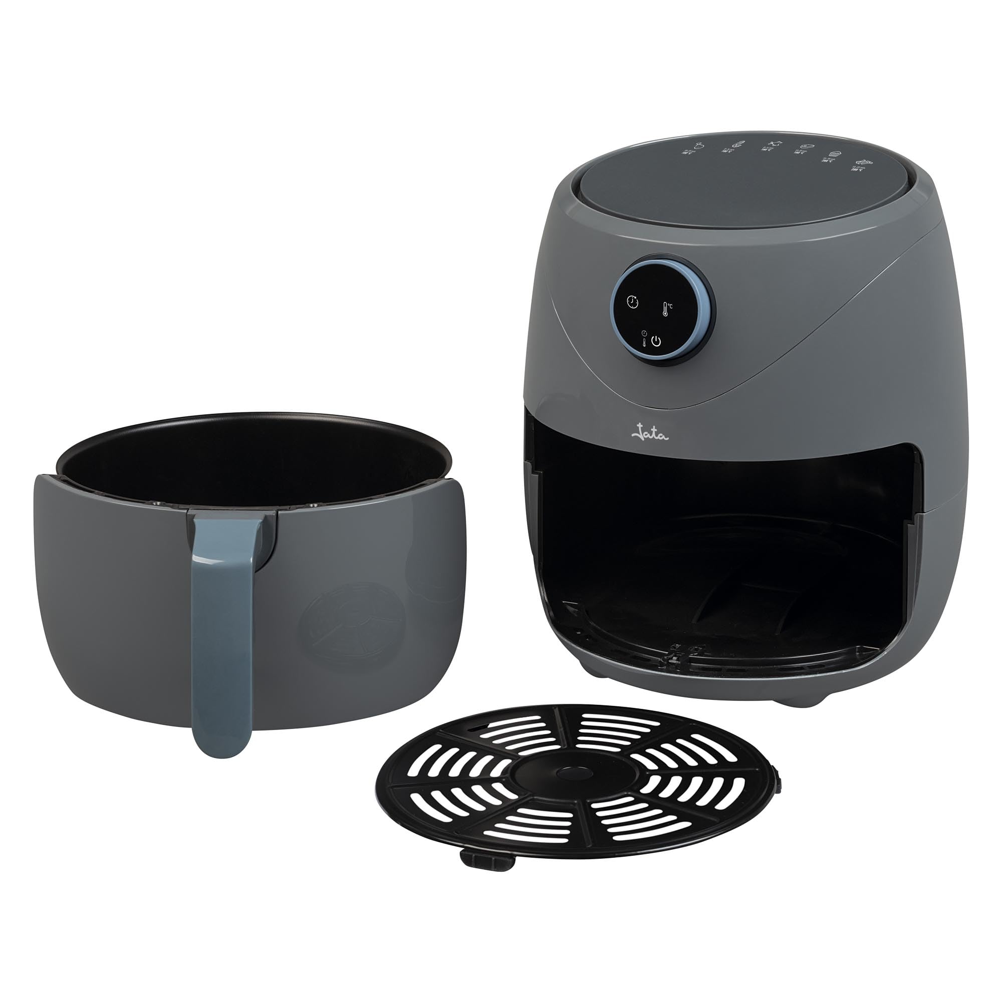 JATA JEFR1229 - Freidora de Aire 5L sin Aceite, 1450W, 200ºC, Pantalla Digital, Programas Automáticos, Antiadherente sin BPA, Temporizador 60 min