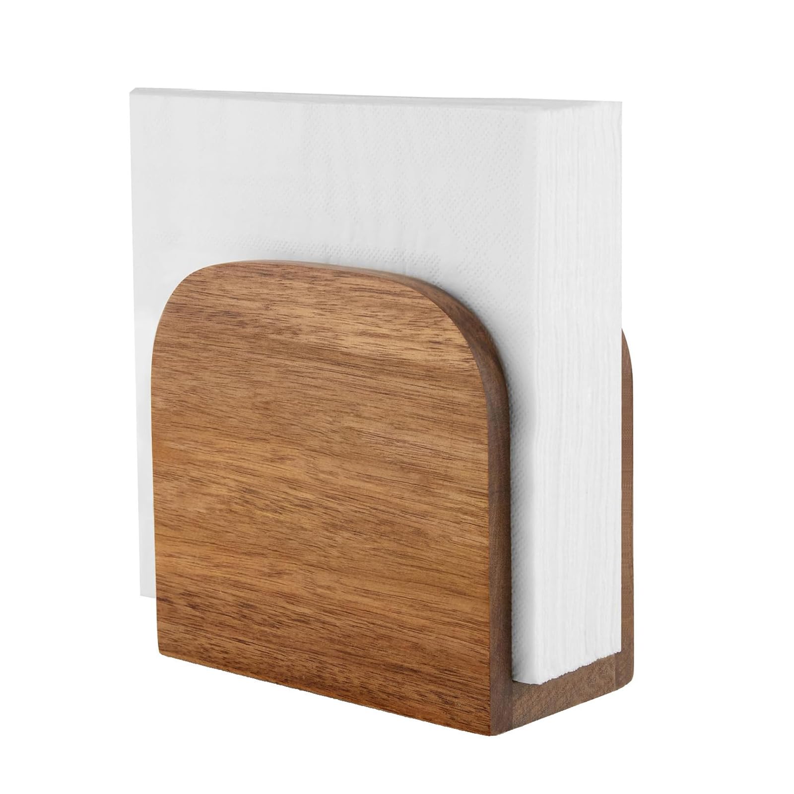 Tsophreniq Multipurpose Wood Tissue Paper Stand for Kitchen Dining Room and Offices Space Saving Napkin Dispenser Kitchen Paper Towel Stand