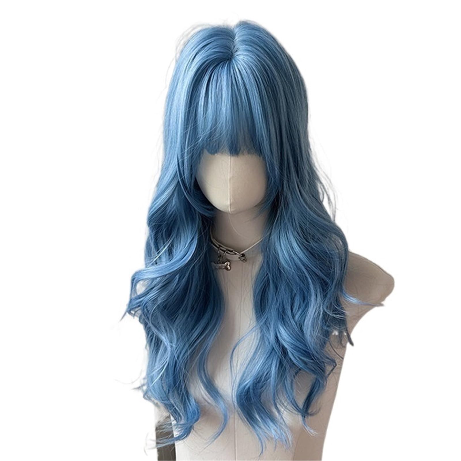 Libangrong-888 Women's One Color Wigs ' Long Curly Hair Wig, Air Bangs, Big Wave Styling, Daily Party Natural Wig