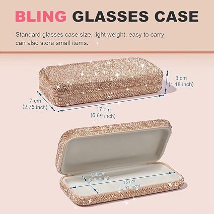Étui à Lunettes Rigide Bling Diamant - Protection Anti-rayures, Léger, Pour Lunettes De Soleil