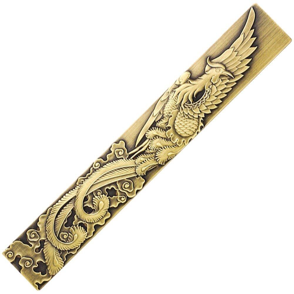 Calligraphy Paperweight, Brass Paper Weight Chinese Carve Phoenix Pattern Xuan Paper Paperweights Painting Writing Art Supplies