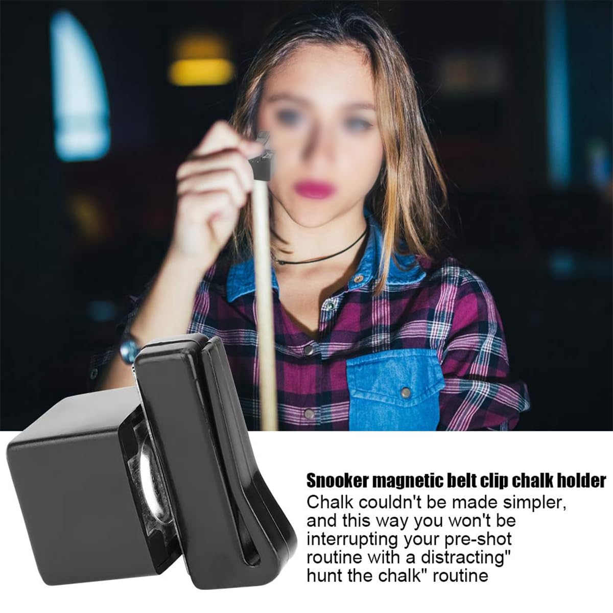 Estuche magnético para Tiza de Taco de Billar con Clip para cinturón