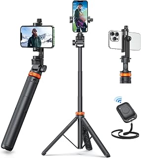 EUCOS 62 Inch Phone Tripod & Selfie Stick with Bluetooth Remote - Extendable Stand for iPhone Android Vlogging Travel