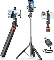 EUCOS tripé 62" para Celular, Suporte para iPhone e Bastão de Selfie com Controle Remoto, Extensível Suporte para Celular de Viagem, o Tripé Mais Robusto para Celular Compatível com iPhone/Android