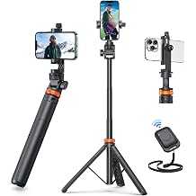 EUCOS 62" Phone Tripod, Tripod for iPhone &amp; Selfie Stick with Remote, Extendable Cell Phone Stand &amp; Ultimate Phone Holder, Solidest Phone Stand Compatible with iPhone/Android