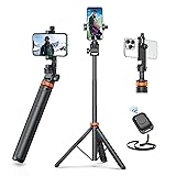 EUCOS 62' Phone Tripod, Tripod for iPhone & Selfie Stick with Remote, Extendable Cell Phone Stand...