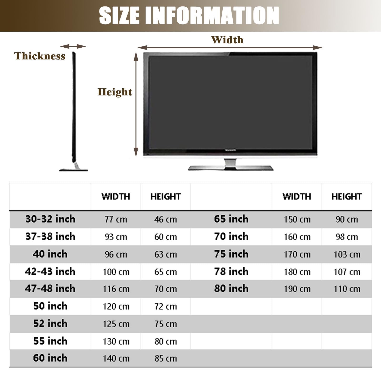 Hixingo Copertura TV Antipolvere, Stile Cartone Animato Copri Televisore Copertura Televisore Cover TV Copri TV Protezione TV Universale Custodia Protettiva TV (80inch,Gatto carino)