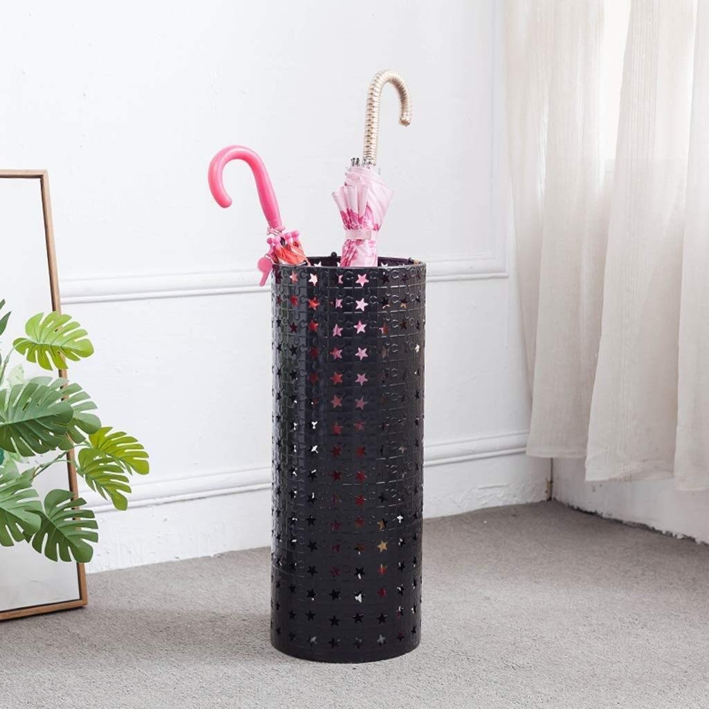 XDLEDMKIZ Umbrella Stand Indoor Home Hotel Restaurant Wrought Iron Black Creative Storage Rack Umbrella Bucket for Hallway