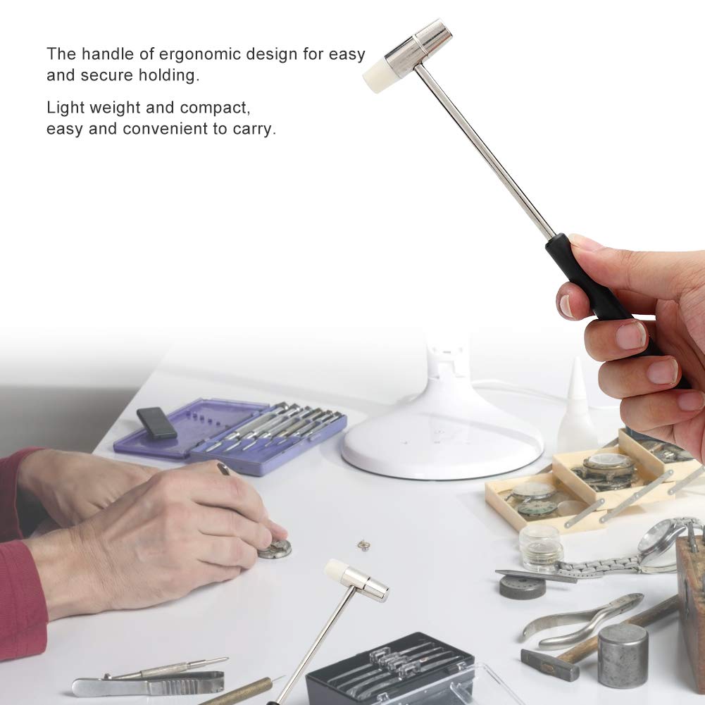 Small Mallet Hammer, Dual Head Hammer Jewelry Mallet Mini Hammer Soft Mallet Watch Repair Accessory Tool for Jewelry and Crafts