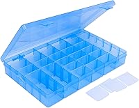 Vista 14 de Contenedor de Uñas Falsas, Cosics Caja de Almacenamiento de Arte de Uñas de Plástico Rosa Brillante con 36 Rejillas y Divisores Ajustables, Estuche