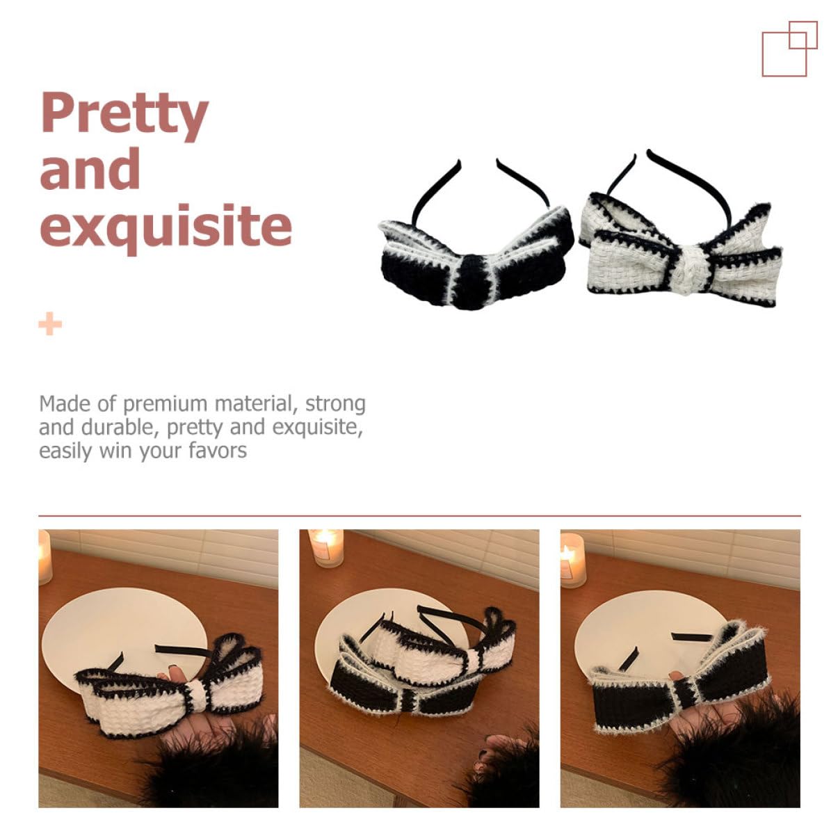 FOMIYES 3 Set Di Fasce Per Con Fiocco Alla Moda Fasce Per Con Fiocco Per Donne 2 Pezzi * 3