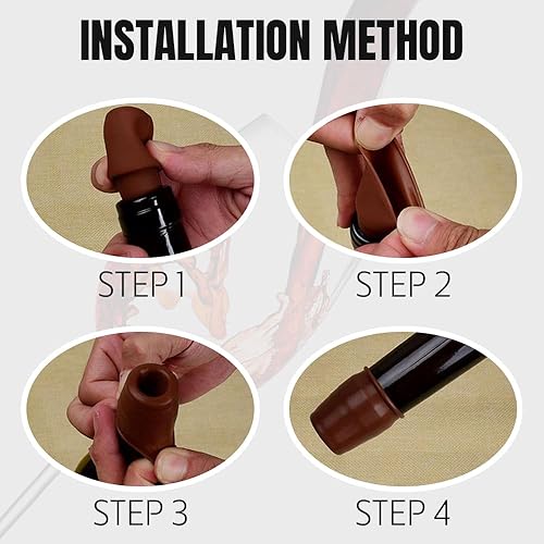 Miniatura 3 de Tapón de vino 2025, 4 tapones de vino para botellas de vino, tapas de botellas de vino de silicona, cubiertas selladoras reutilizables e irrompibles