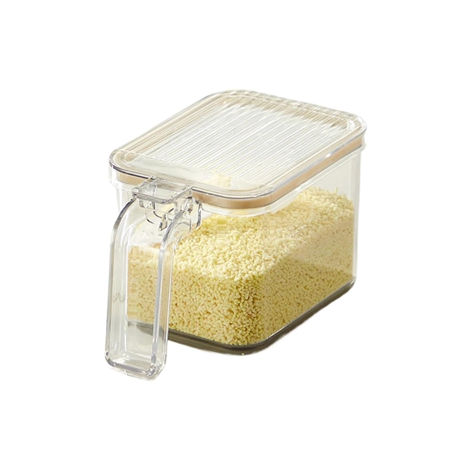 UBOHUZ 3Pcs Seasoning Box, Crystal Storage Containers with Spoon, Rack Spice Pots for Pepper Organization for Salt Sugar Spice Pepper(White)