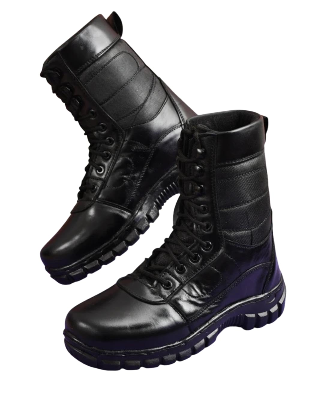 Leather Combat Army Boot Shoes for Men | DMS Style High Ankle Military Footwear | Lace Up Casual Utility Boots | Outdoor Trekking Hiking Training Travel Duty Wear Shoes-image-21