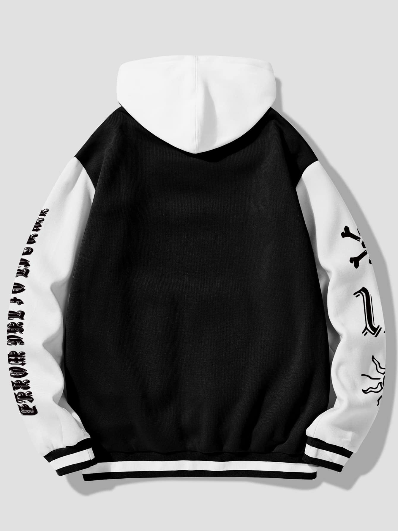 Amazon.com: Neeno Men Letter Graphic Varsity Jacket Without Hoodie