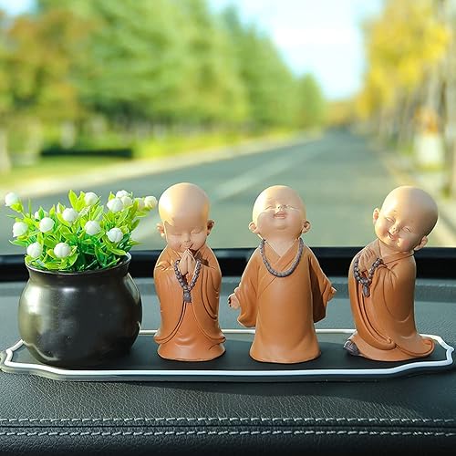 Miniatura 4 de Bonita estatua de monje de Buda, figura de monje de cuentas budistas en miniatura chinas para decoración del hogar, juego de 3, suministros de