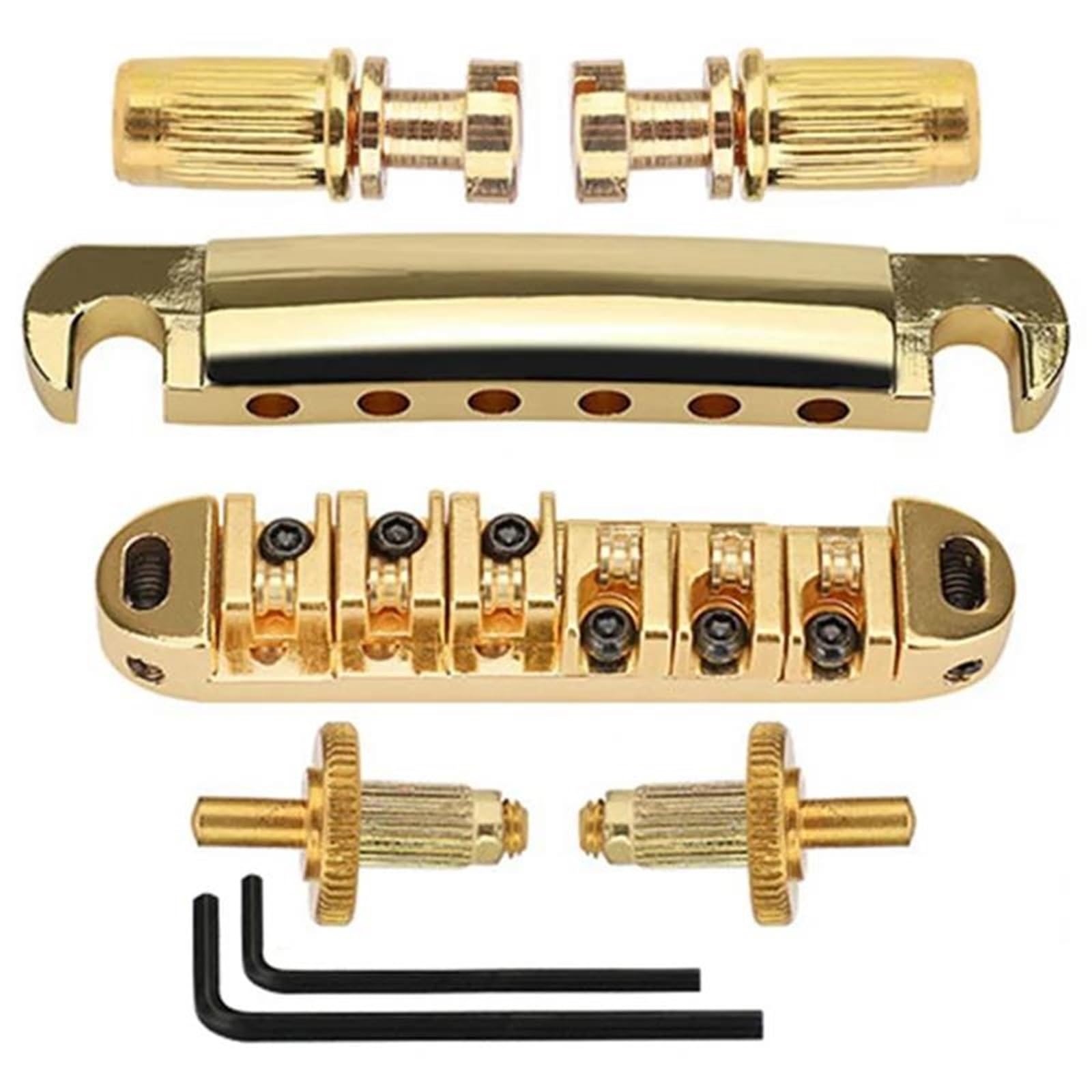 1 Set Di 6 Corde Per Chitarra Elettrica Ponte E Cordiera Con Perni Per SG/LP Gold Parti di chitarra Ponte