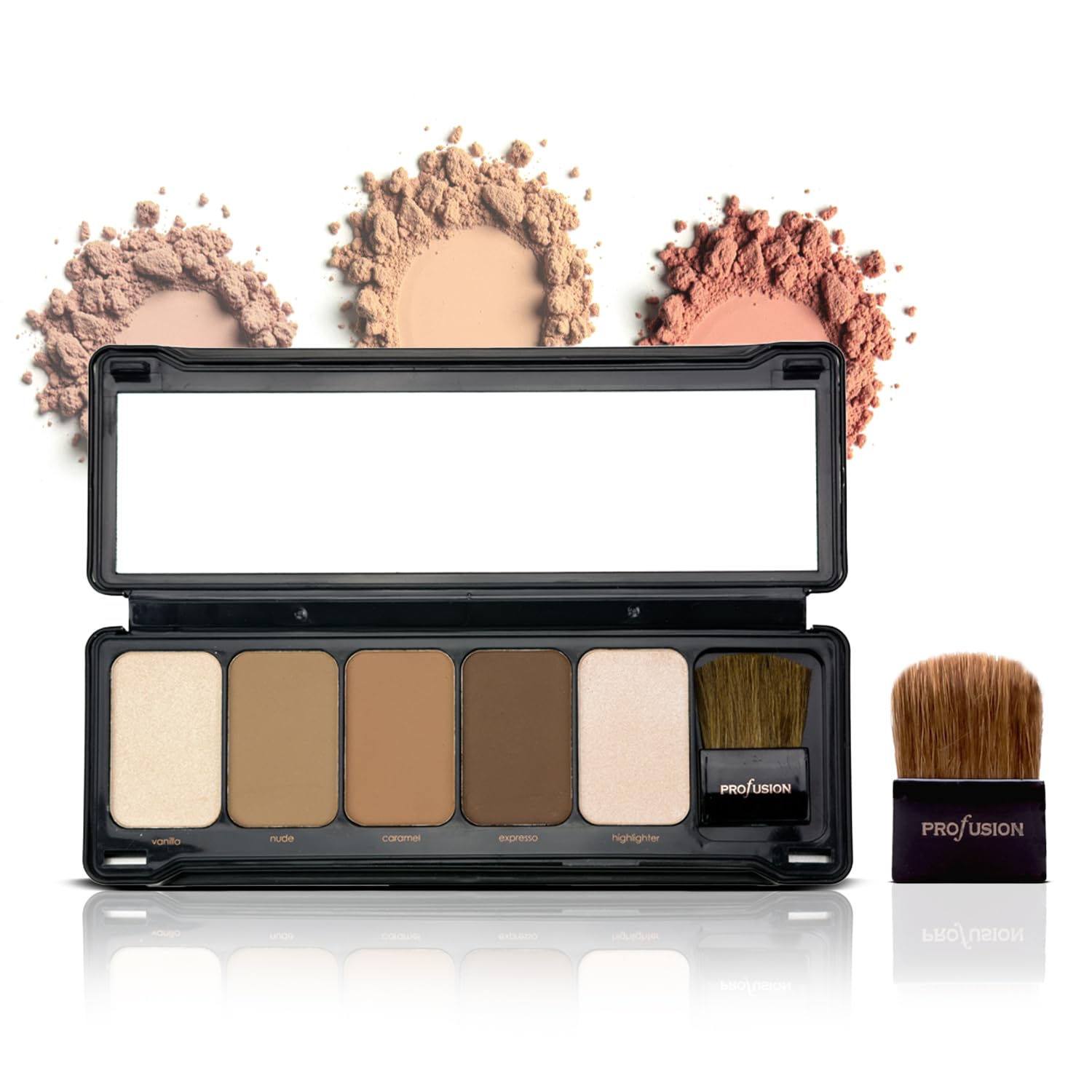 Profusion Cosmetics Contour 5 Color Highly Pigmented Makeup Palette - Curated Selection Of Powders To Highlight, Bronze, and Contour, Seamlessly Buildable, Lightweight & Travel-Friendly Kit