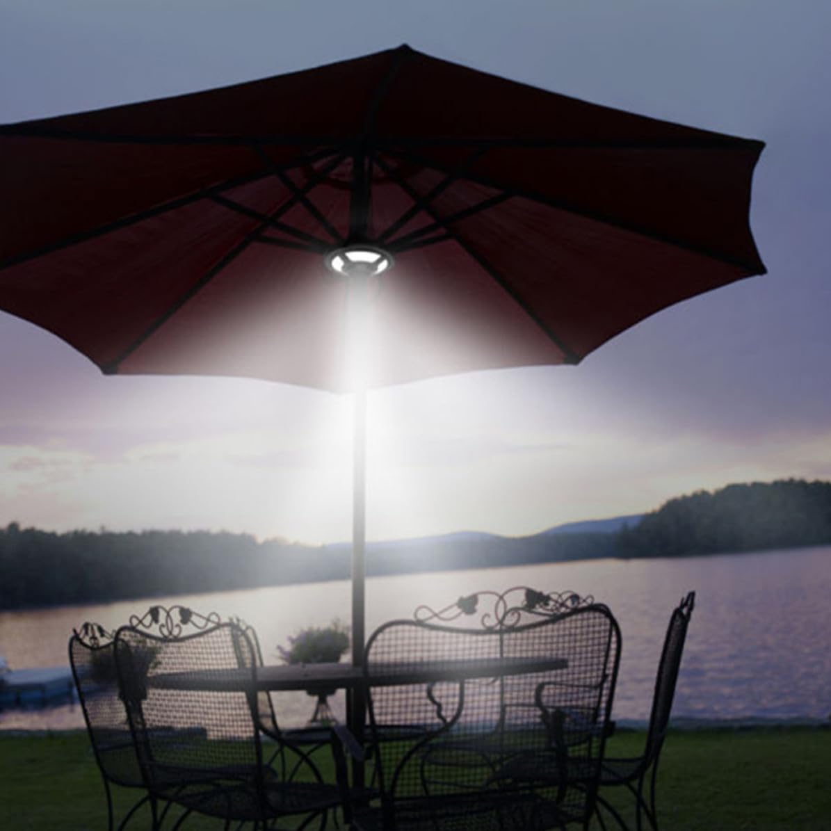 Lámpara LED Multifuncional para Camping Forma de Paraguas, Luz Nocturna de Abs, Uso Exterior y Emergencia para Hogar y Actividades al Aire Libre